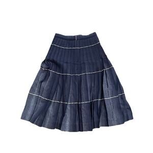 Vintage Pendleton Pleated Reversible Turnabout Skirt Blue Wool 1960s